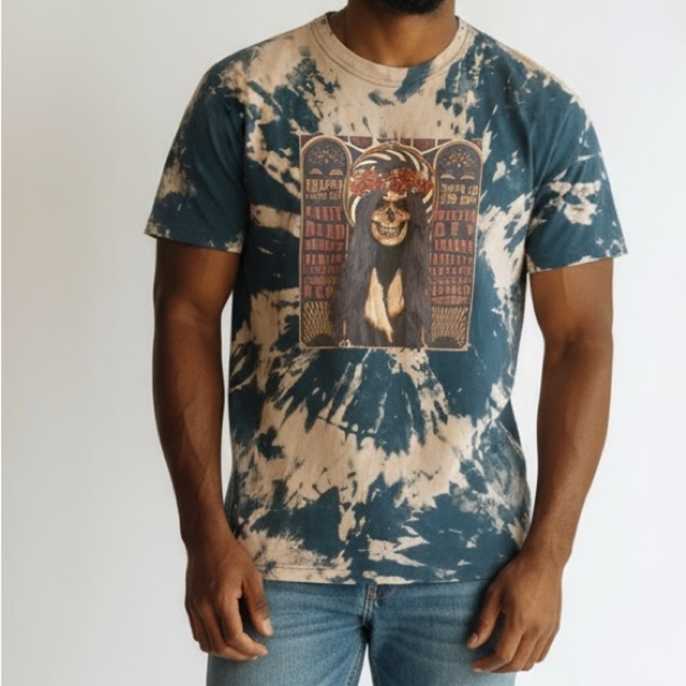 Mens Bleach -Dye Graphic T-Shirt